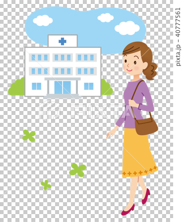 A woman going to a hospital A woman going to a hospital 40777561