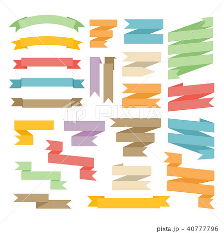 Ribbons with curl set isolated on white background. 40777796