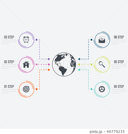 Vector illustration infographics six options Vector illustration infographics six options 40779235