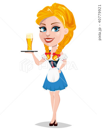 Oktoberfest vector illustration with redhead girl 40779921