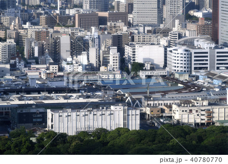 日本の東京都市景観 築地市場など、街並みを望む 40780770
