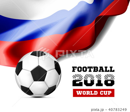 World Championship Football 2018 Background Soccer Russia with flag and football ball. Vector World Championship Football 2018 Background Soccer Russia with flag and football ball. Vector 40783249