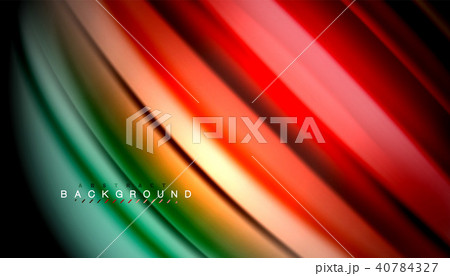 Abstract wave lines fluid rainbow style color stripes on black background Abstract wave lines fluid rainbow style color stripes on black background 40784327