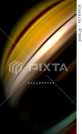 Abstract wave lines fluid rainbow style color stripes on black background 40784416