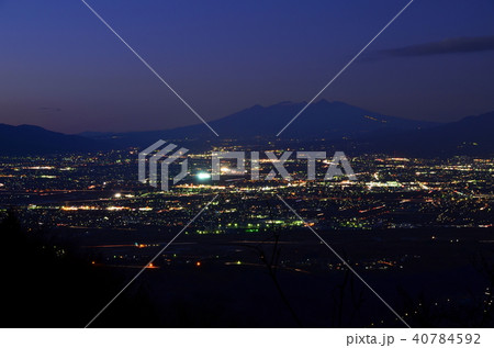 山梨県、大鳥居林道の夜景 40784592