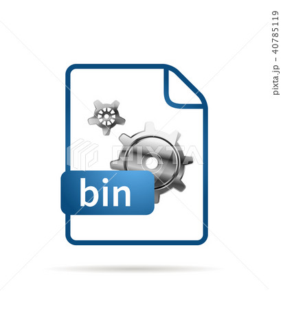 Bright blue file icon with BIN extension on white 40785119