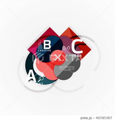 Abstract geometric option infographic banners, a b c steps process 40785367