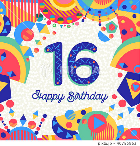 Sixteen 16 year birthday greeting card number Sixteen 16 year birthday greeting card number 40785963