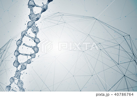 3d illustration of DNA molecule model from water. 40786764