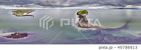 Aerial view of Penmon point lighthouse , Wales - United Kingdom Aerial view of Penmon point lighthouse , Wales - United Kingdom 40786813