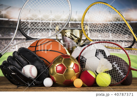 Trophy Winning, sport ball background Trophy Winning, sport ball background 40787371