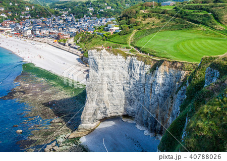 White cliffs on the coast of France near the town  40788026