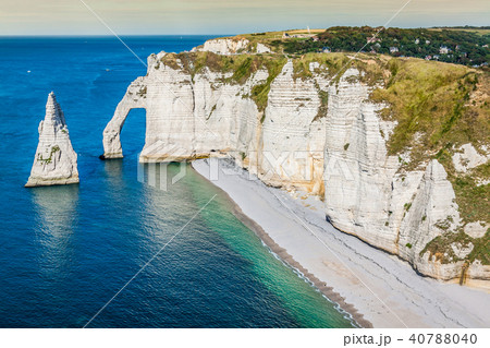 The famous cliffs at Etretat in Normandy, France The famous cliffs at Etretat in Normandy, France 40788040