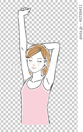 背伸びをする女性 40789451