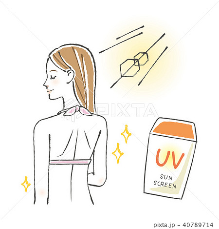 日焼け止めと水着の女性 40789714