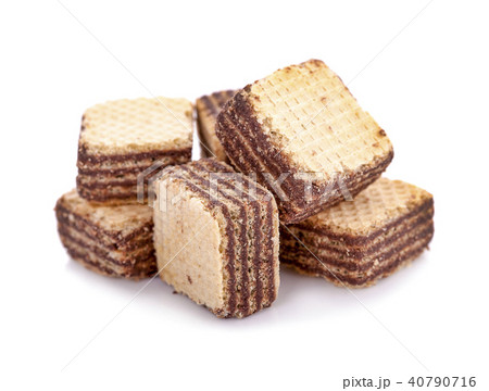 wafer chocolate dessert on white background 40790716