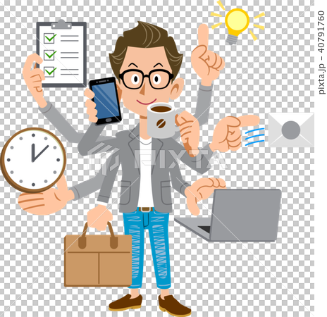 Creator-style men doing multitasking 40791760