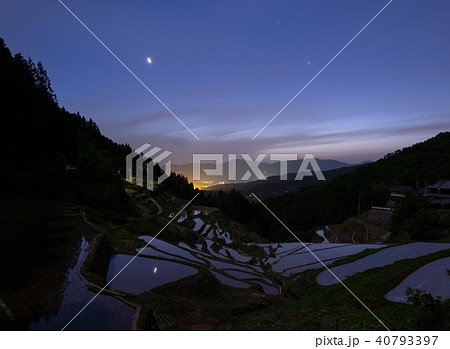 泉谷の棚田と金星 40793397