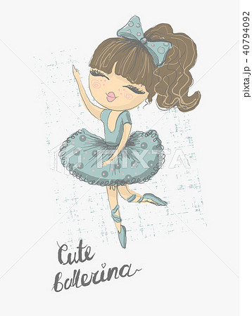 Prima ballerina. Surface design for kids . Vector graphic for children fashion clothing. Use for Prima ballerina. Surface design for kids . Vector graphic for children fashion clothing. Use for 40794092