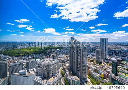 《東京都》青い空、白い雲・東京都市風景 40795640