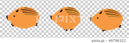 年賀素材 ウリボウ 年賀素材 ウリボウ 40796322