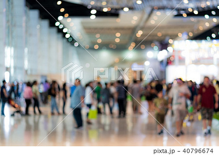 Blur image background of people in exhibition show 40796674