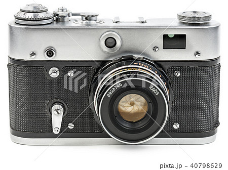 Old vintage film camera isolated on white 40798629