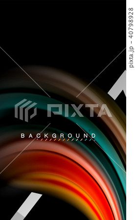 Liquid fluid colors holographic design with metallic style line shape 40798928