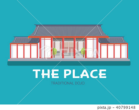 Japanese architecture house in design background 40799148