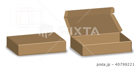 package box die cut with 3d mock up 40799221