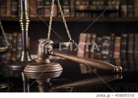 Justice concept, Court gavel,Law theme, mirror  40800550