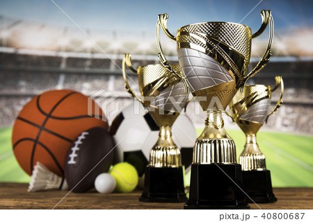 Trophy for champion, sport background 40800687