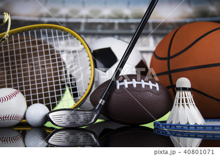 Sports balls with equipment 40801071