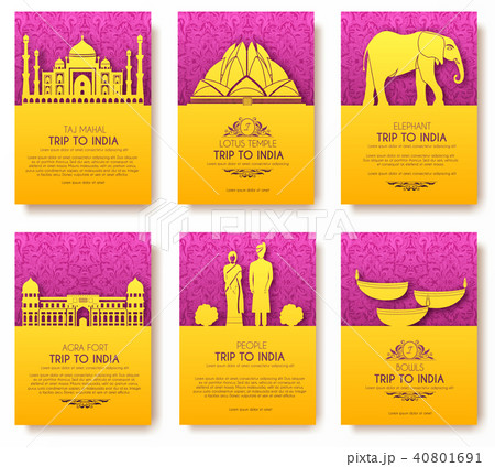 Set of Indian country ornament illustration concep Set of Indian country ornament illustration concep 40801691