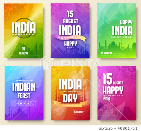 Set of indian independence day festival ornament. 40801751