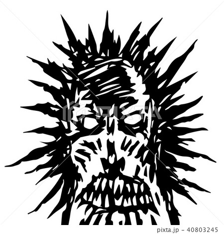 Dreadful demon face. Vector illustration. 40803245