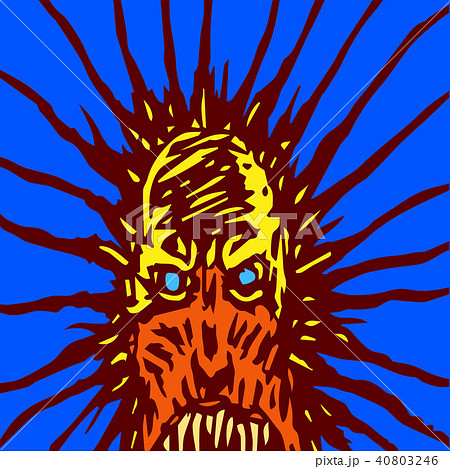 Screaming mask of monster. Vector 40803246