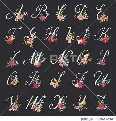Beautiful floral letters 40803248
