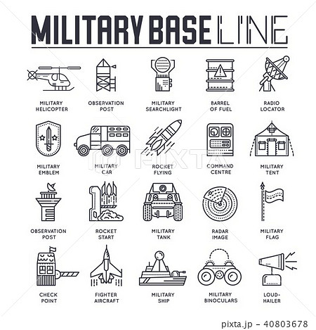 Thin line set of different rocket weapons Thin line set of different rocket weapons 40803678