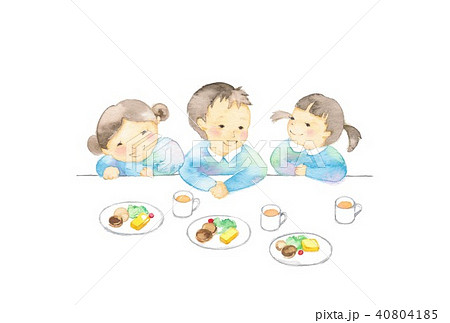 幼児、3人、食事 幼児、3人、食事 40804185