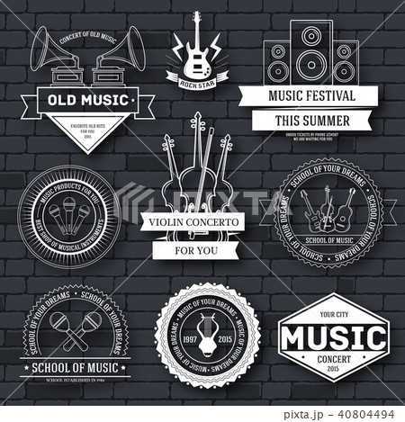 Music set label template of emblem element 40804494