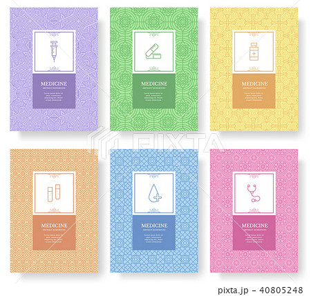 Set of thin line medical vacation pattern concept. Set of thin line medical vacation pattern concept. 40805248