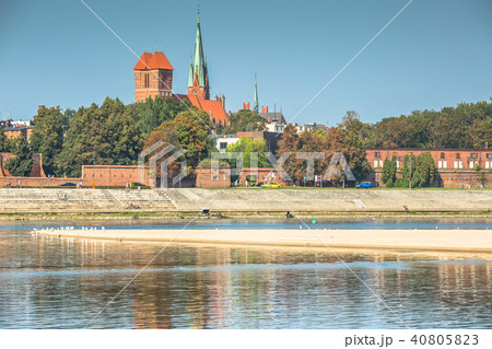 View on Torun old town over Vistula river, Poland 40805823