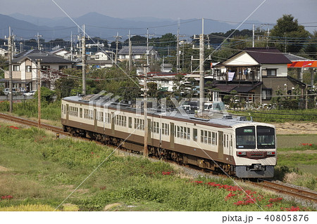 秩父鉄道 急行秩父路 旧塗装復元車 の写真素材