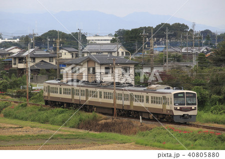 秩父鉄道 急行秩父路 旧塗装復元車 の写真素材