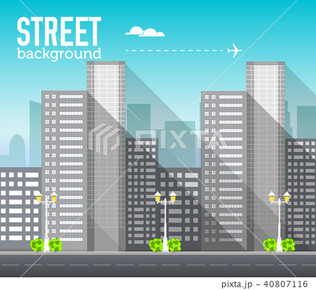 skyscraper building in city space with road 40807116