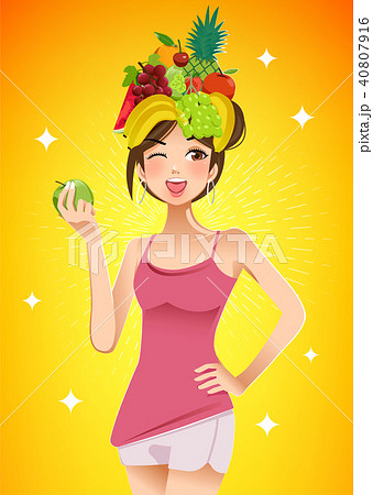 Beautiful skin with vitamins of fruit.  40807916