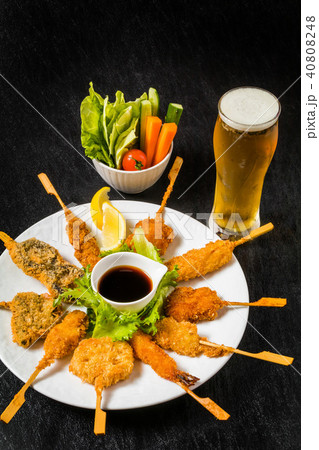 串揚げ  串カツ　 Deep-fried skewers 40808248