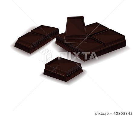 Realistic vector illustration, set of broken choco Realistic vector illustration, set of broken choco 40808342