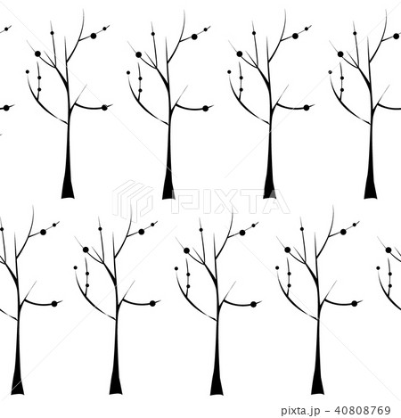 Trees on white background seamless pattern. Vector 40808769
